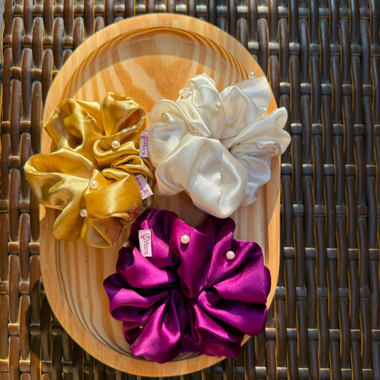 Pearl Scrunchies XL | Pack of 3