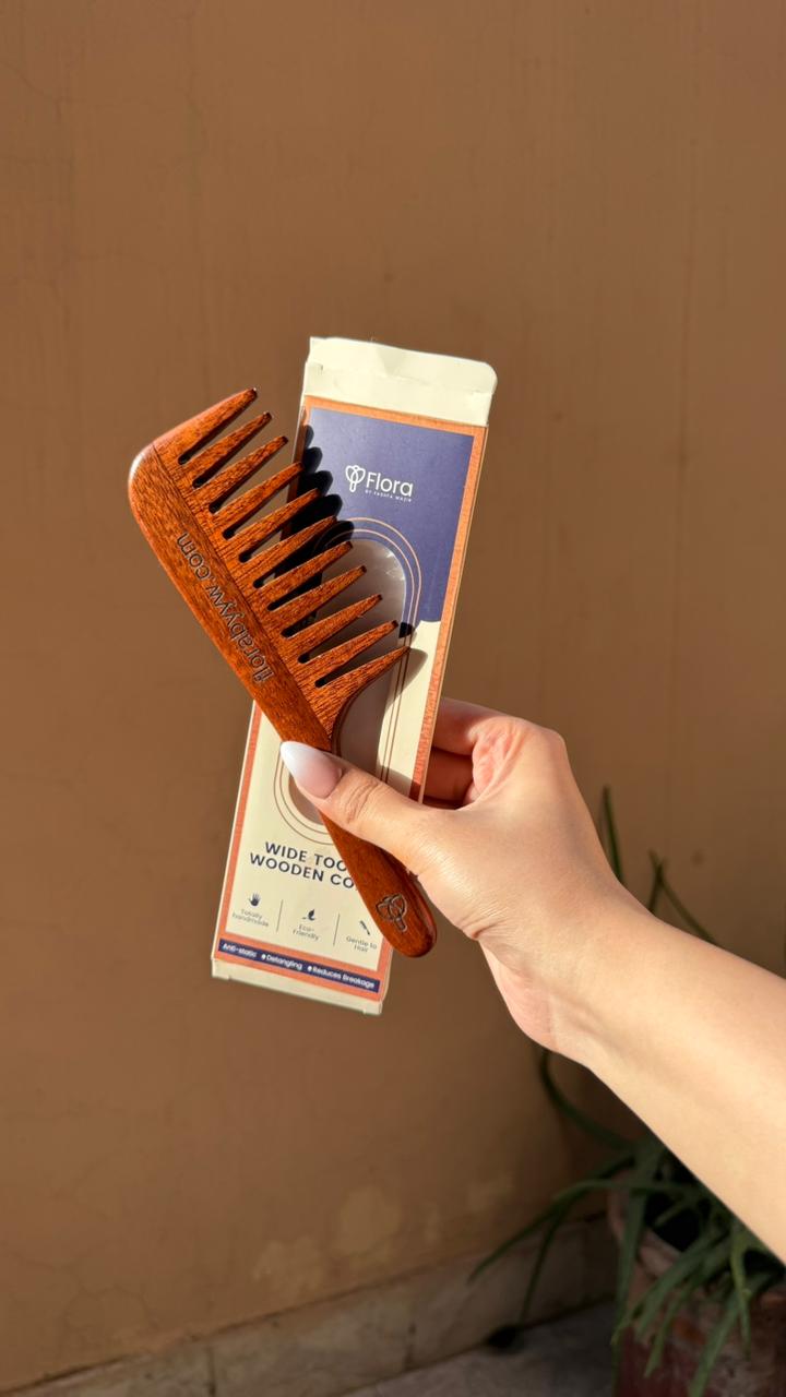 Premium Wide-Tooth Wooden Comb