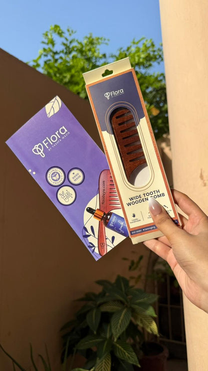 Premium Wide-Tooth Wooden Comb