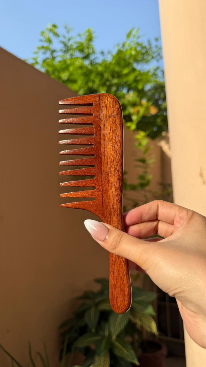 Premium Wide-Tooth Wooden Comb