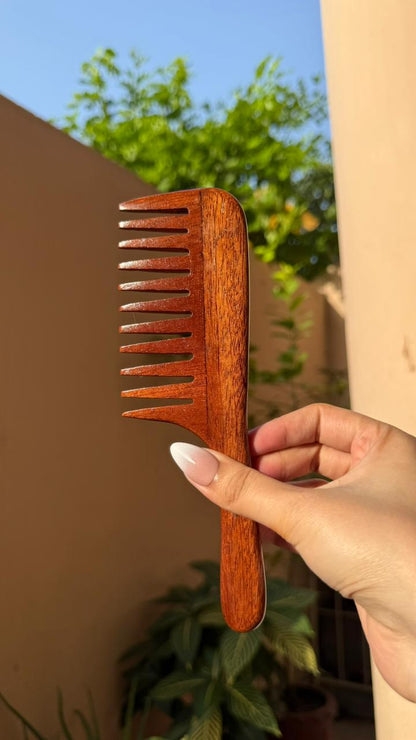 Premium Wide-Tooth Wooden Comb