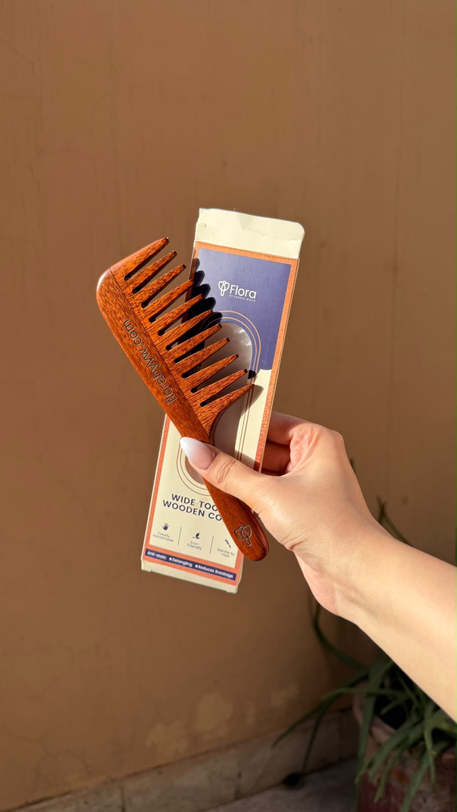 Premium Wide-Tooth Wooden Comb