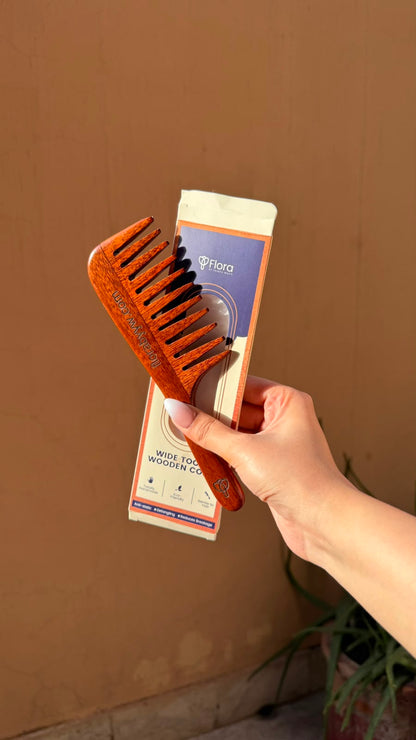 Premium Wide-Tooth Wooden Comb
