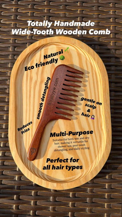 Premium Wide-Tooth Wooden Comb